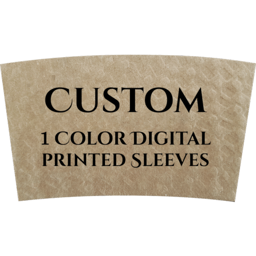 Custom Coffee Sleeves - 1 Color Digital Printed Sleeves